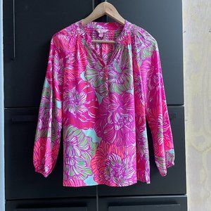Lilly Pulitzer Silk Elsa Top Blouse Shirt XS